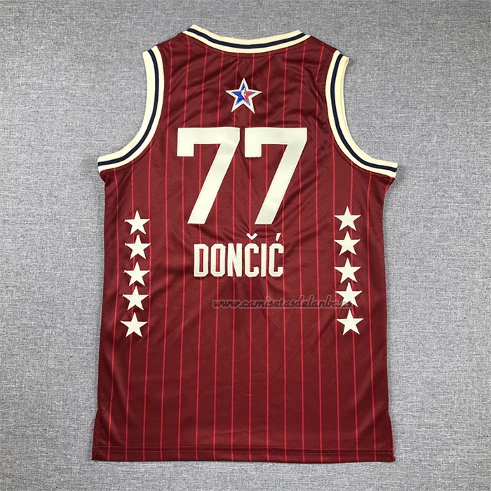 Camiseta Nino All Star 2024 Dallas Mavericks Luka Doncic NO 77 Rojo